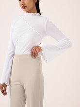 Load image into Gallery viewer, Go Colors Light Beige Roma Ponte Flared Pant
