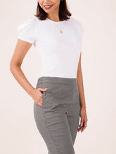 Load image into Gallery viewer, Go Colors Ebony Grey Linen Pencil Pant
