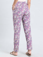 Load image into Gallery viewer, Go Colors Purple Cotton Knit Printed Lounge Pants
