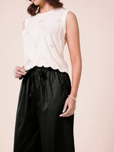 Load image into Gallery viewer, Go Colors Black Cotton Wide Leg Pants
