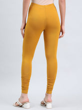 Load image into Gallery viewer, Go Colors Dark Mustard Cotton Stretch Ankle Length Leggings
