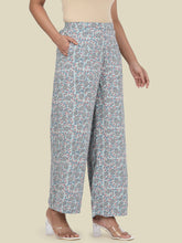 Load image into Gallery viewer, Go Colors Blue Woven Viscose Printed Palazzo
