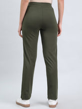 Load image into Gallery viewer, Go Colors Dark Olive Cotton Stretch Track Pant
