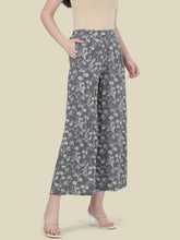 Load image into Gallery viewer, Go Colors Grey Woven Viscose Printed Palazzo
