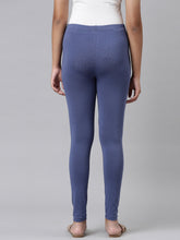 Load image into Gallery viewer, Go Colors Jeans Blue Cotton Stretch  Ankle Length Leggings
