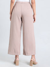 Load image into Gallery viewer, Go Colors Dusty Pink Crepe Wide Trouser
