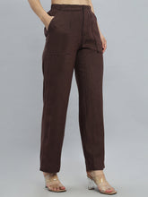 Load image into Gallery viewer, Go Colors Brown Linen Cargo Pants
