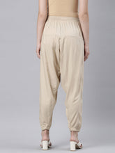 Load image into Gallery viewer, Go Colors Dark Cream Woven Viscose Harem Pant

