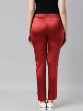 Load image into Gallery viewer, Go Colors Maroon Polyester Shiny Pants
