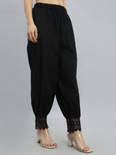 Load image into Gallery viewer, Go Colors Black Embroidered Lace Salwar
