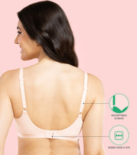 Load image into Gallery viewer, Enamor Innovations CloudSoft, Invisi Neckline Women's Cotton Everyday T-Shirt Lift Bra - Padded, Wired, High Coverage - A132 (Cherry Blossom Print)
