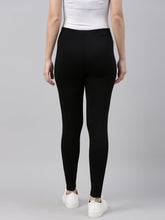 Load image into Gallery viewer, Go Colors Black Cotton Stretch Two Tone Side Stripe Track Pant
