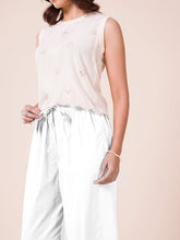 Load image into Gallery viewer, Go Colors White Cotton Wide Leg Pants

