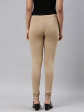 Load image into Gallery viewer, Go Colors Khaki Cotton Stretch Churidar

