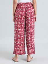 Load image into Gallery viewer, Go Colors Dark Pink Woven Viscose Printed Palazzo
