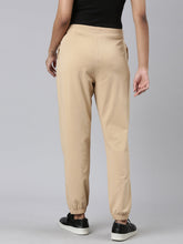 Load image into Gallery viewer, Go Colors Beige Cotton Stretch Casual Joggers
