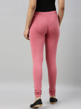 Load image into Gallery viewer, Go Colors Rusty Pink Cotton Stretch Churidar
