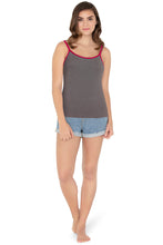 Load image into Gallery viewer, Amante Cotton Camisole - Steel Grey-Cerise 82401
