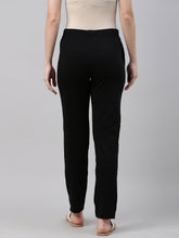 Load image into Gallery viewer, Go Colors Black Cotton Stretch Kurti Pants
