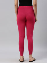 Load image into Gallery viewer, Go Colors Fuchsia Cotton Stretch Ankle Length Leggings
