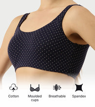 Load image into Gallery viewer, Enamor Low Impact Women's Cotton Everyday Sports Bra - All Day Comfort, Non Padded, Wirefree, High Coverage - SB06 (Ditsy Heart Print)
