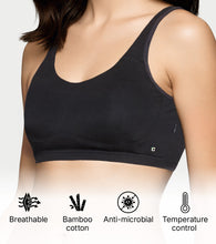 Load image into Gallery viewer, Enamor BambooBliss Pop-on Bra, Padded, Wire Free, Full Coverage - IB07 (Black)
