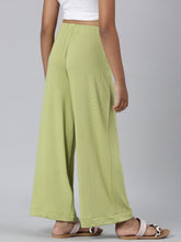 Load image into Gallery viewer, Go Colors Light Pista Viscose Stretch Knit Palazzo
