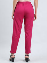 Load image into Gallery viewer, Go Colors Dark Fuchsia Cotton Pencil Pant
