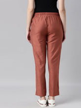 Load image into Gallery viewer, Go Colors Rust Poly Modal Metallic Pants
