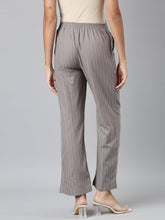 Load image into Gallery viewer, Go Colors Grey Cotton Stripes Cargo Pant
