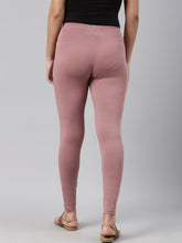 Load image into Gallery viewer, Go Colors Dusty Voilet Cotton Stretch Ankle Length Leggings
