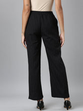 Load image into Gallery viewer, Go Colors Black Cotton Stripes Cargo Pant
