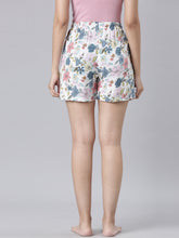 Load image into Gallery viewer, Go Colors White Woven Viscose Printed Lounge Shorts
