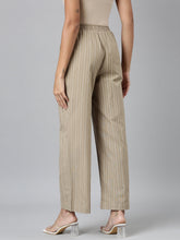 Load image into Gallery viewer, Go Colors Beige Cotton Stripes Cargo Pant
