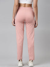 Load image into Gallery viewer, Go Colors Baby Pink Cotton Stretch Side Stripes Track Pant
