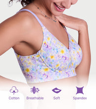 Load image into Gallery viewer, Enamor Full Support Modal T-Shirt Bra - Padded, Non-Wired, Full Coverage - A177 (Lilac Garden Print)

