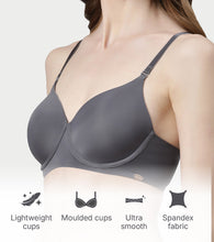 Load image into Gallery viewer, Enamor Innovations Ecolite, Smoother Perfect Lift Women's T-Shirt Bra - Crush Proof Cups, Padded, Wired, High Coverage - F057 (Ink Grey)
