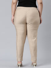 Load image into Gallery viewer, Go Colors Beige Silk Pants
