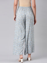Load image into Gallery viewer, Go Colors Blue Woven Viscose Printed Palazzo
