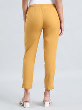 Load image into Gallery viewer, Go Colors Light Mustard Cotton Pencil Pant
