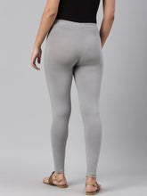Load image into Gallery viewer, Go Colors Ebony Grey Cotton Stretch Ankle Length Leggings

