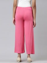 Load image into Gallery viewer, Go Colors Young Pink Viscose Stretch Knit Palazzo
