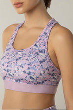 Load image into Gallery viewer, Amante Energize Medium Impact Racerback Sports Bra - Digital Floral Print 98701
