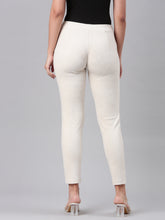 Load image into Gallery viewer, Go Colors Cream Cotton Polyester Corduroy Jeggings
