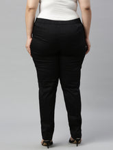 Load image into Gallery viewer, Go Colors Black Cotton Stretch Pants
