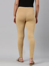 Load image into Gallery viewer, Go Colors Wheat Cotton Stretch Ankle Length Leggings
