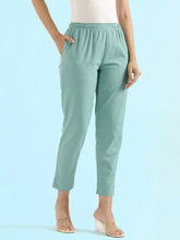 Load image into Gallery viewer, Go Colors Light Mint Cotton Pencil Pant
