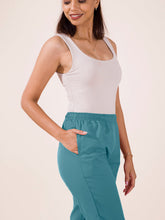Load image into Gallery viewer, Go Colors Dusty Blue Cotton Pencil Pant

