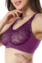 Load image into Gallery viewer, Amante Elegant Lace Non-Padded Non-Wired Support Bra - Pickled Beet &amp; Stucco 101301
