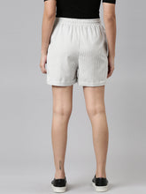 Load image into Gallery viewer, Go Colors White Stripes Linen Shorts
